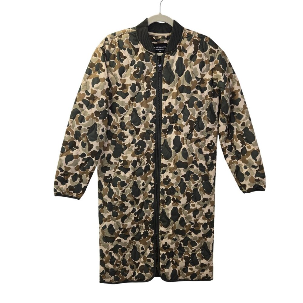 NWOT Everlane The ReNew Long Liner Camouflage Full Zip Jacket Size XXS